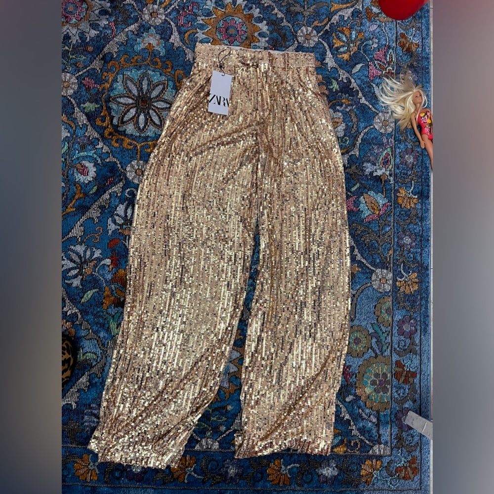 Zara sequin wide leg pants - Picture 15 of 16